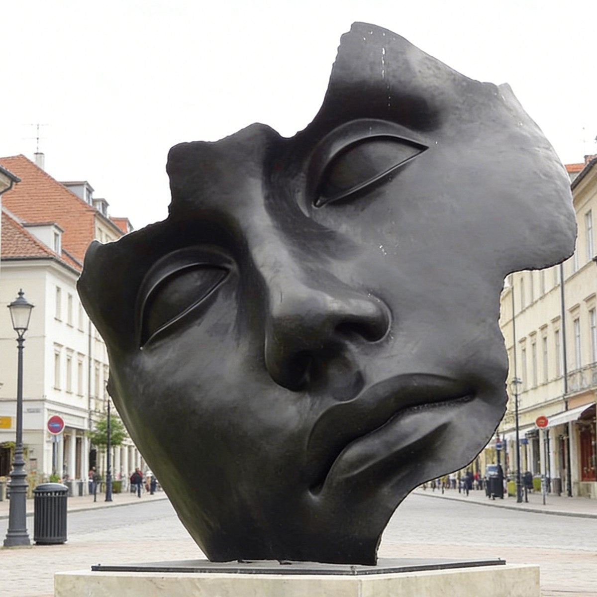 Bronze Abstract Face Sculpture