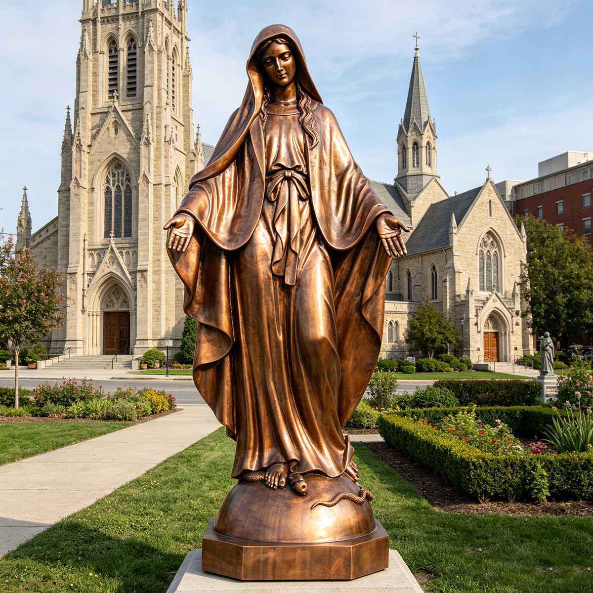 Bronze Our Lady of Grace Statue for Church & Garden