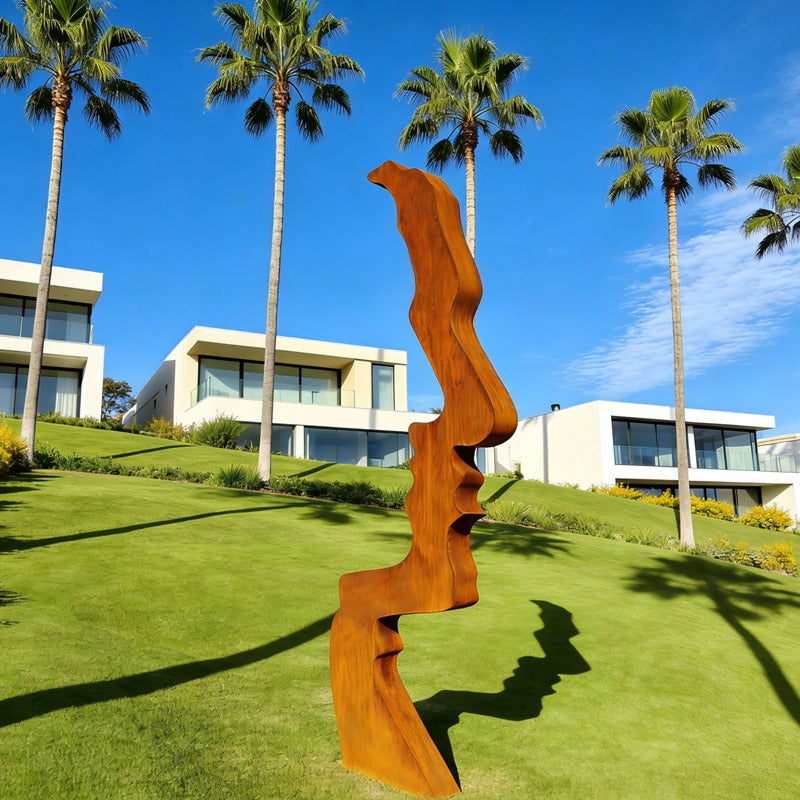 Corten Steel Abstract Human Profile Sculpture