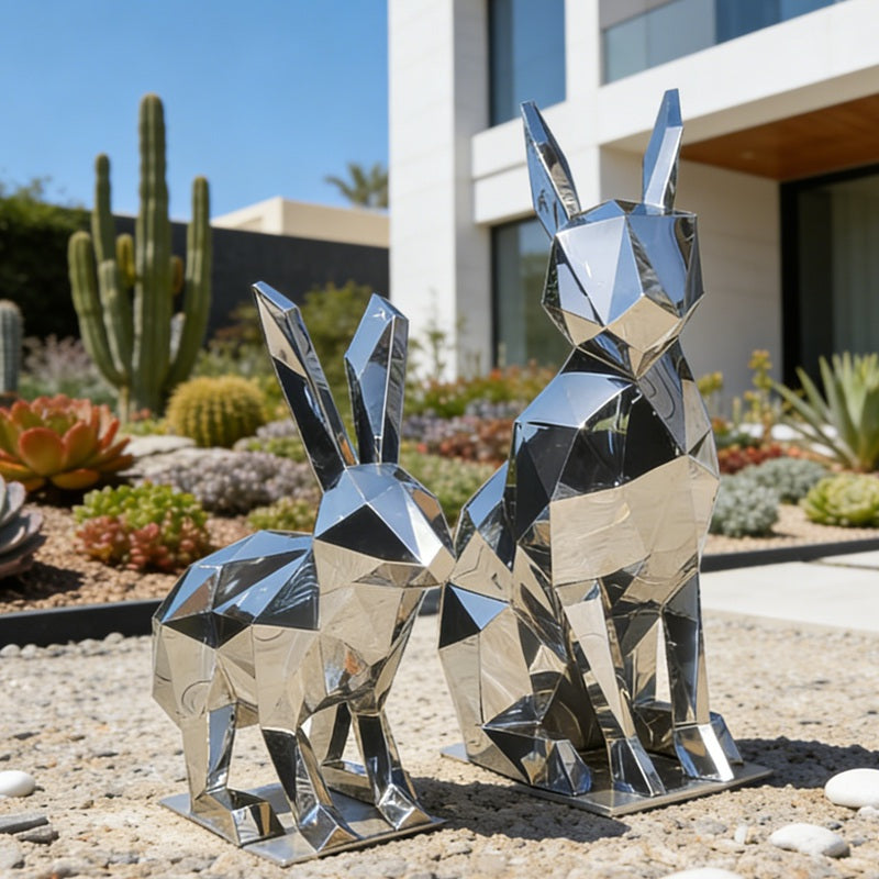 Geometric Rabbit Stainless Steel Sculpture EFS-72
