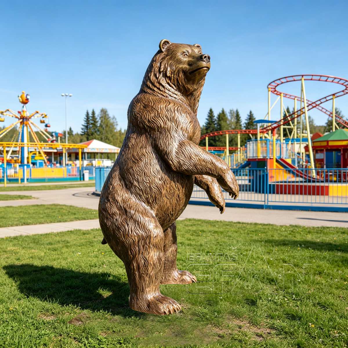 Large Bronze Standing Bear Statue for Campus and Public Spaces