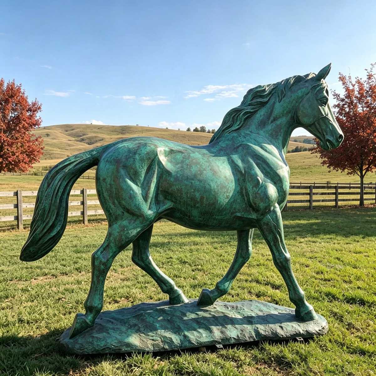 Life-Size Bronze Walking Horse Statue for Outdoor Garden
