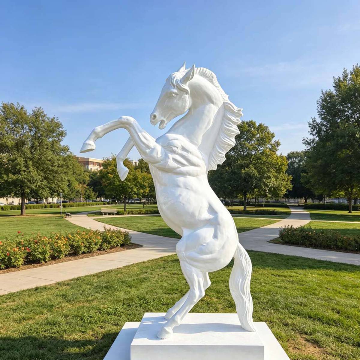 Life Size Bronze Jumping Horse Statue for Outdoor Lawn
