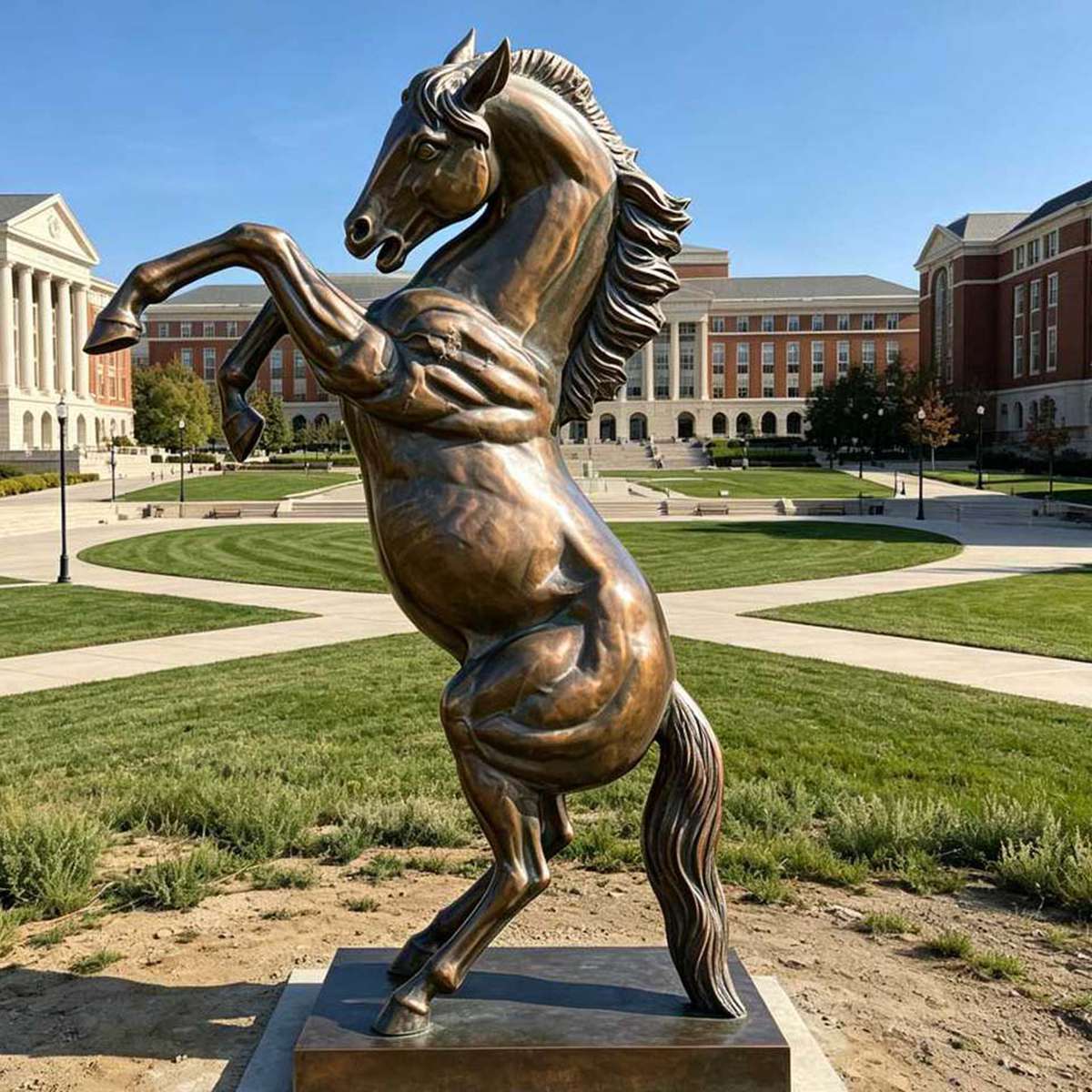 Life Size Bronze Jumping Horse Statue for Outdoor Lawn