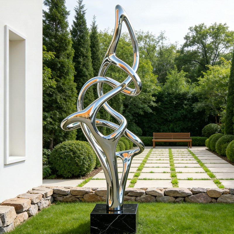 Modern Indoor Art Abstract Stainless Steel Line Sculpture