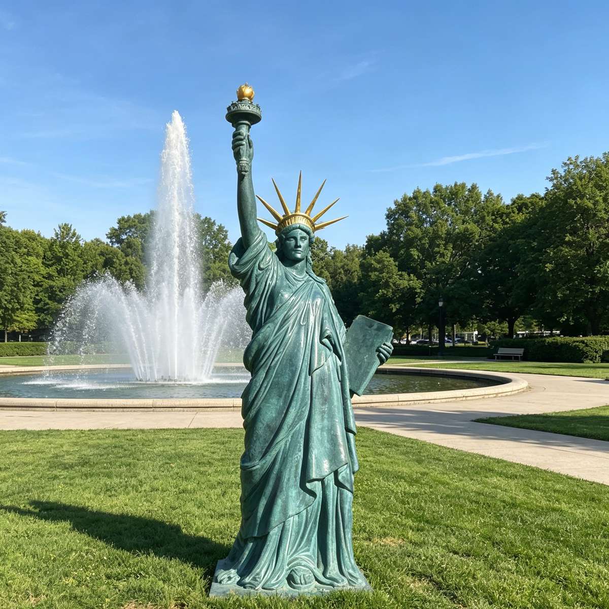 Classic Iconic Outdoor Bronze Statue of Liberty Replica EFB-32