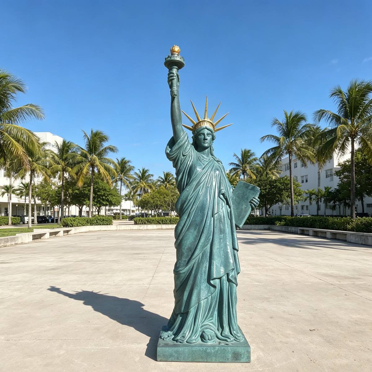 Classic Iconic Outdoor Bronze Statue of Liberty Replica EFB-32