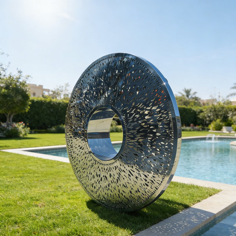 Stainless Steel Hollow Disc Sculpture EFS-79