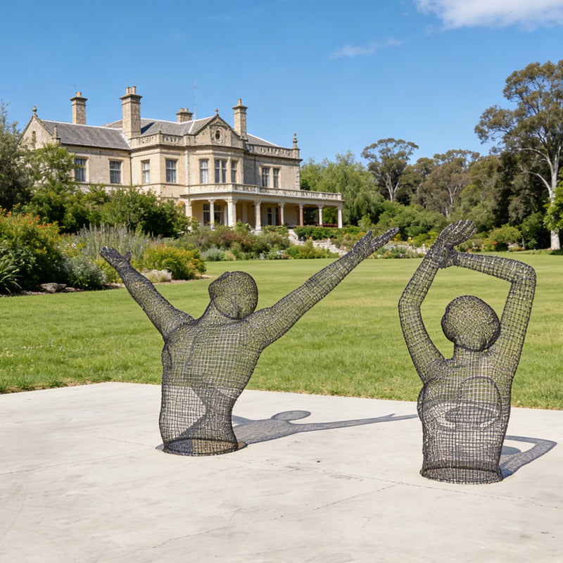 mesh human figure sculpture
