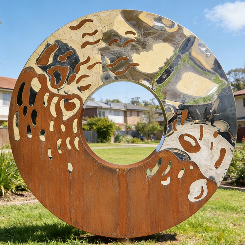 Stainless Steel with Corten Steel Sculpture