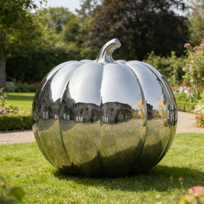 Stainless Steel Modern Pumpkin Sculpture EFS-76