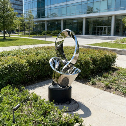 Abstract Ribbon Sculpture with Stainless Steel EFS-39