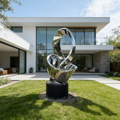 Abstract Ribbon Sculpture with Stainless Steel EFS-39