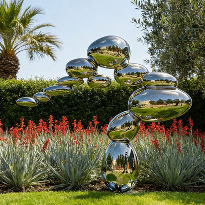 Stainless Steel Balance Pebble Sculpture EFS-43