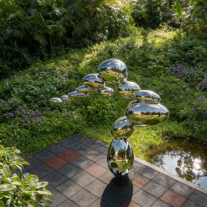 Stainless Steel Balance Pebble Sculpture EFS-43