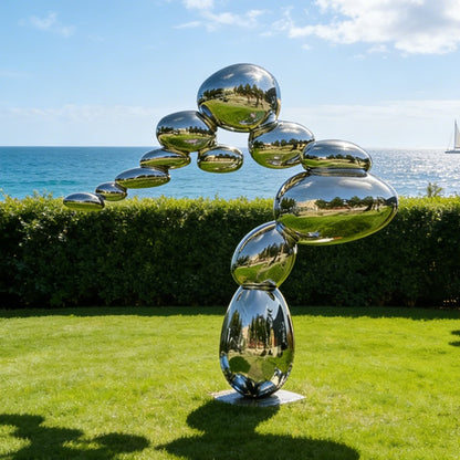 Stainless Steel Balance Pebble Sculpture EFS-43