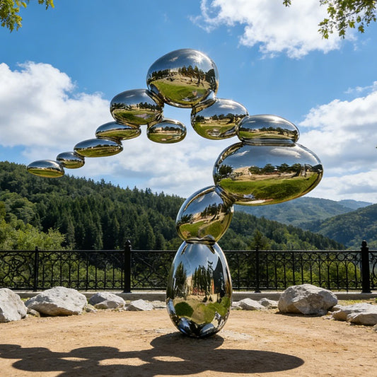 Stainless Steel Balance Pebble Sculpture EFS-43