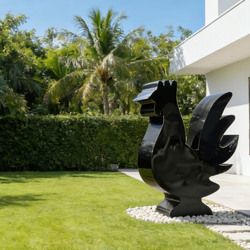Large Abstract Metal Rooster Garden Sculpture EFS-30