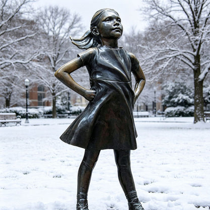Bronze Brave Standing Girl Sculpture EFB-20