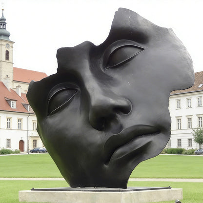 Bronze Abstract Face Sculpture