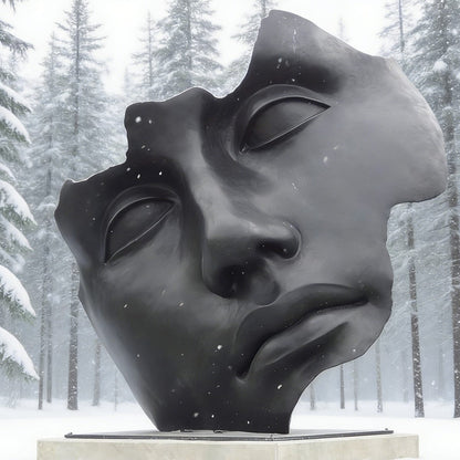 Bronze Abstract Face Sculpture