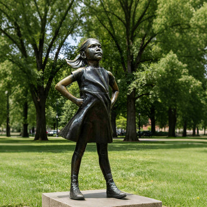 Bronze Brave Standing Girl Sculpture EFB-20