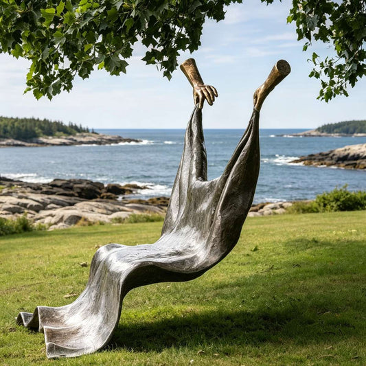 Surreal Art Outdoor Garden Bronze Floating Cloth Bench Sculpture