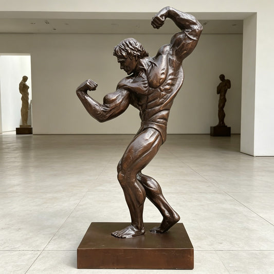 Hyper-Realistic Fitness Muscular  Bronze Bodybuilder Sculpture EFB-31