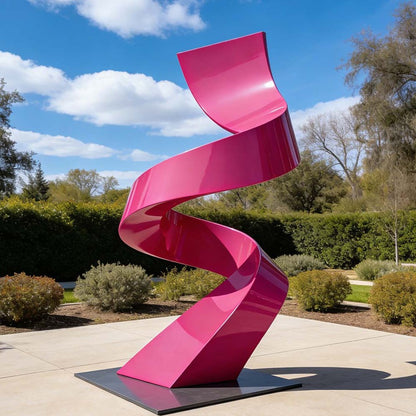 Abstract Spiral Metal Sculpture – Modern Outdoor Garden & Landscape Art Statue