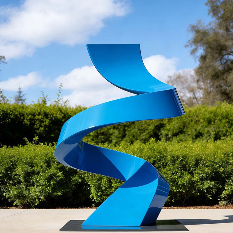 Abstract Spiral Metal Sculpture – Modern Outdoor Garden & Landscape Art Statue