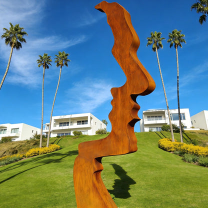 Corten Steel Abstract Human Profile Sculpture