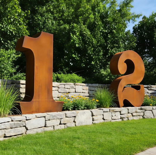 Custom Corten Steel Number Sculpture