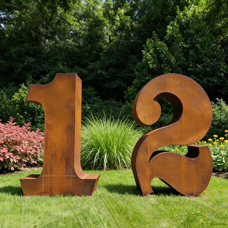 Custom Corten Steel Number Sculpture
