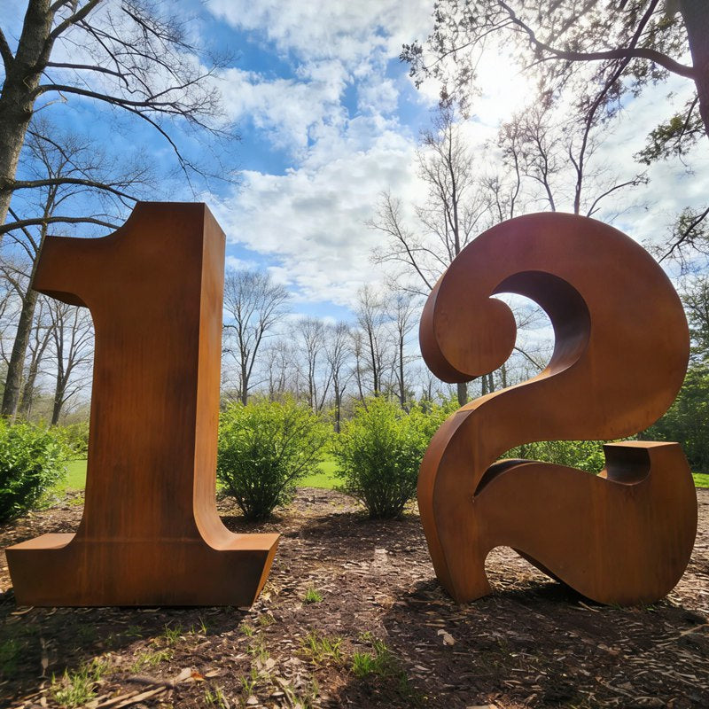Custom Corten Steel Number Sculpture