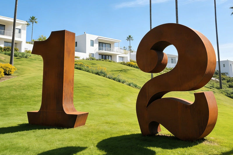 Custom Corten Steel Number Sculpture