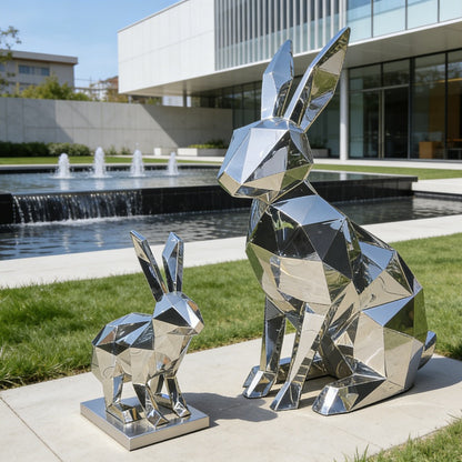 Geometric Rabbit Stainless Steel Sculpture EFS-72