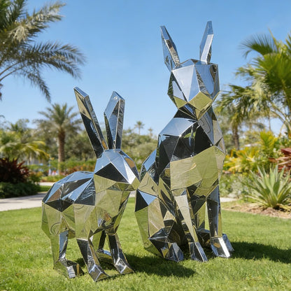 Geometric Rabbit Stainless Steel Sculpture EFS-72