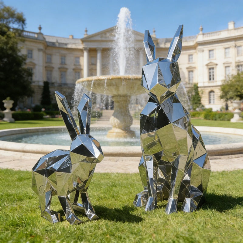 Geometric Rabbit Stainless Steel Sculpture EFS-72