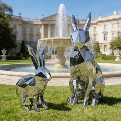 Geometric Rabbit Stainless Steel Sculpture EFS-72