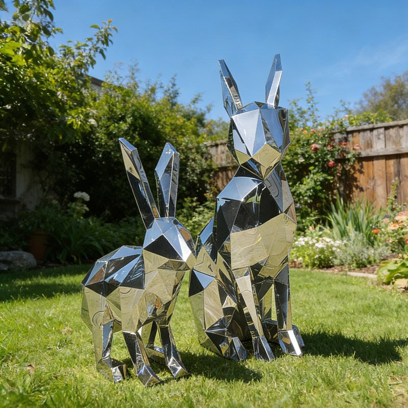 Geometric Rabbit Stainless Steel Sculpture EFS-72