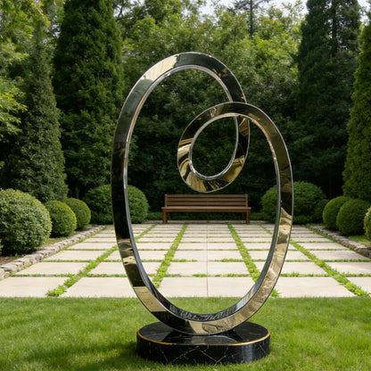 Interlocking Abstract Loop Stainless Steel Sculpture