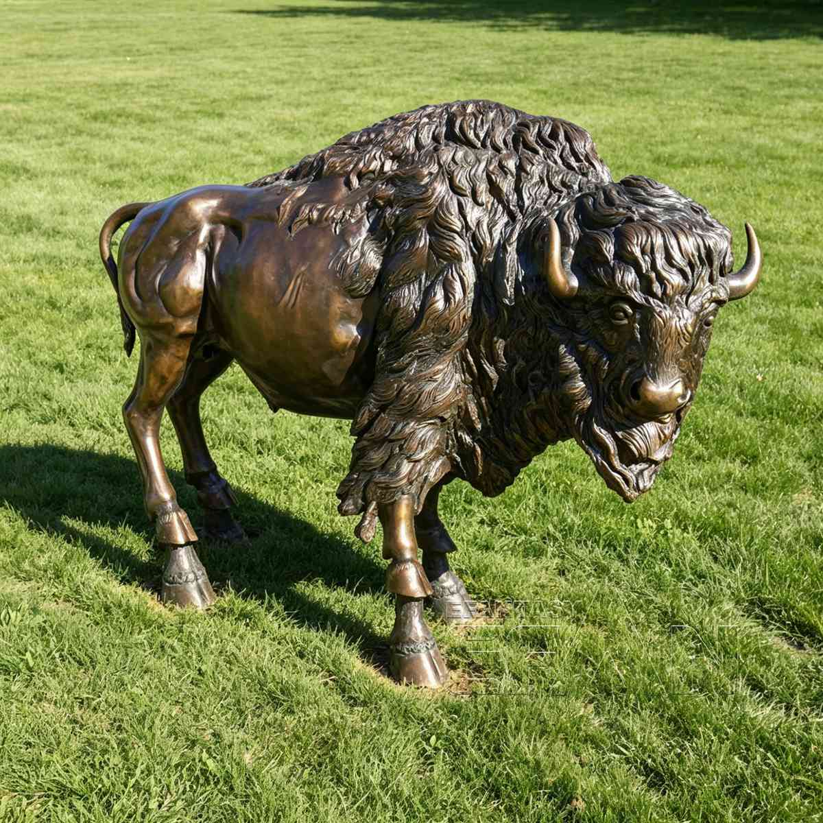 Large Bronze Bison Statue for Estate Garden