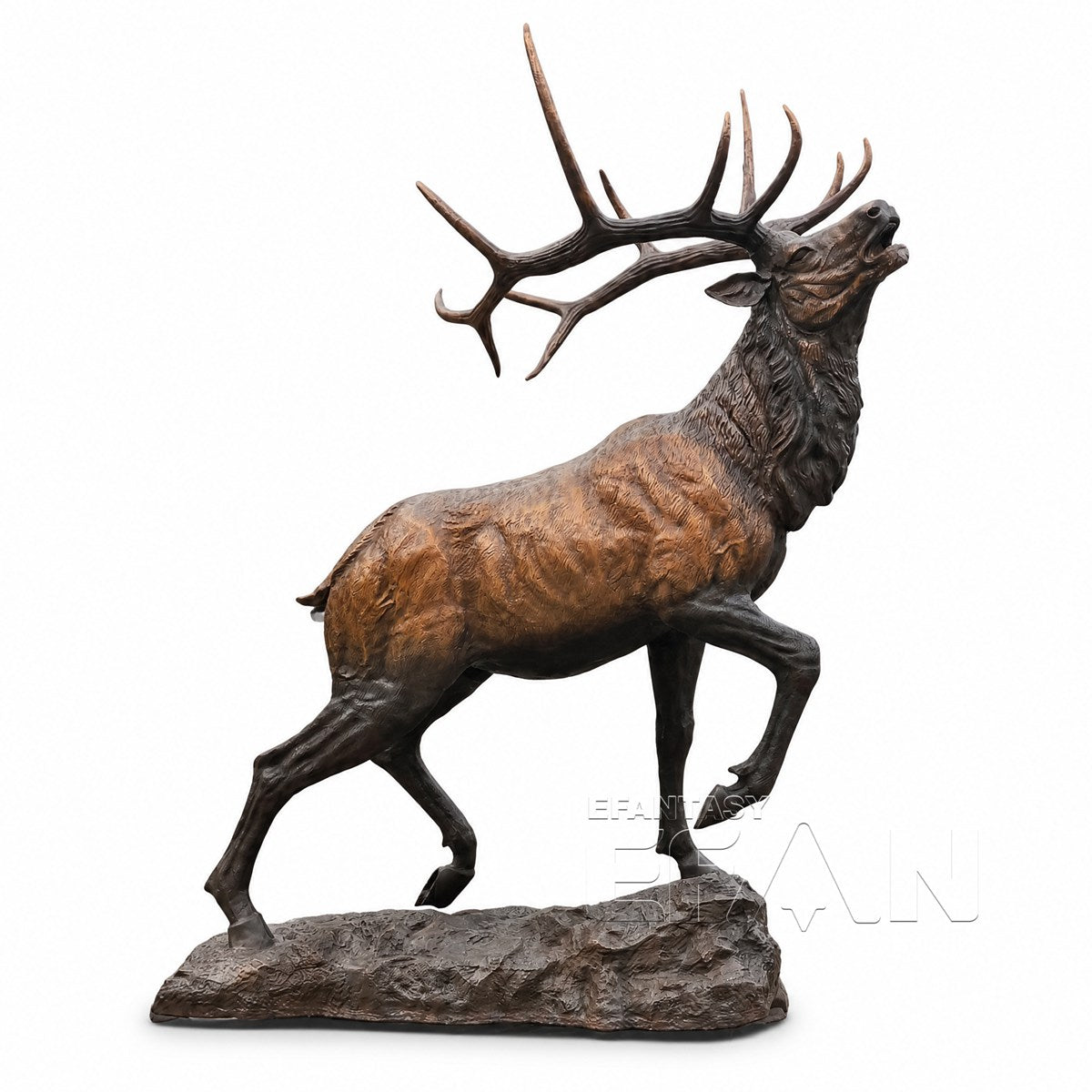 Large Bronze Elk Statue with Majestic Antlers for Outdoor Garden and Estate
