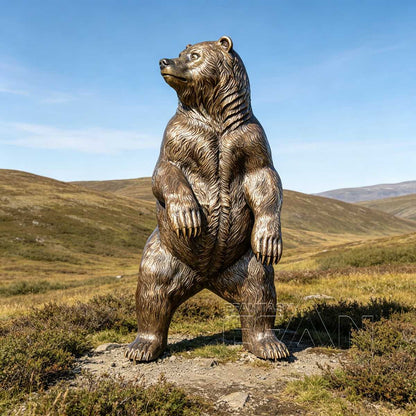 Large Bronze Standing Bear Statue for Campus and Public Spaces