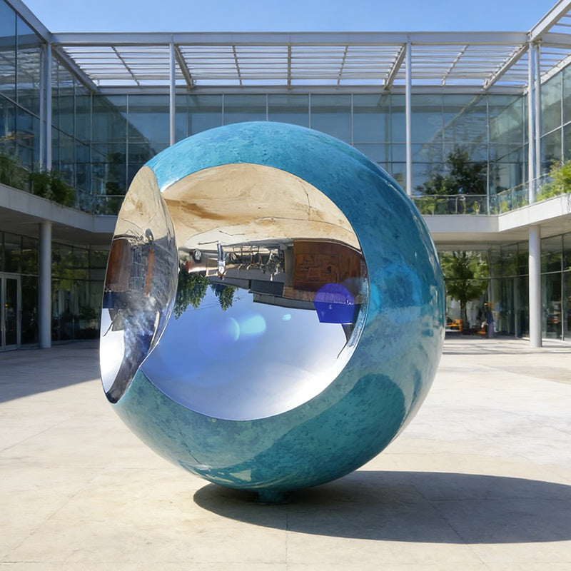 metal blue patina sculpture