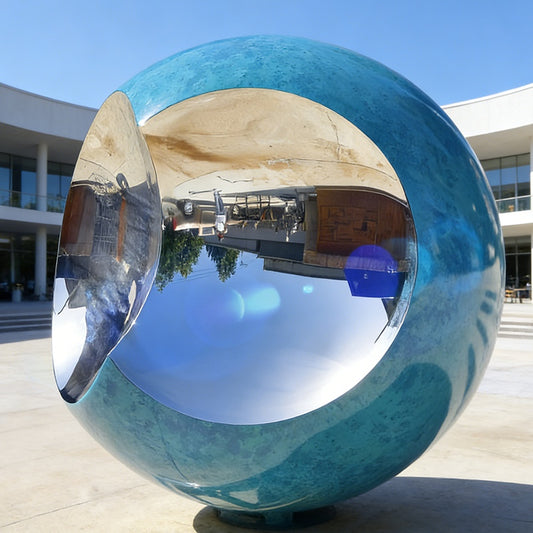 metal blue patina sculpture
