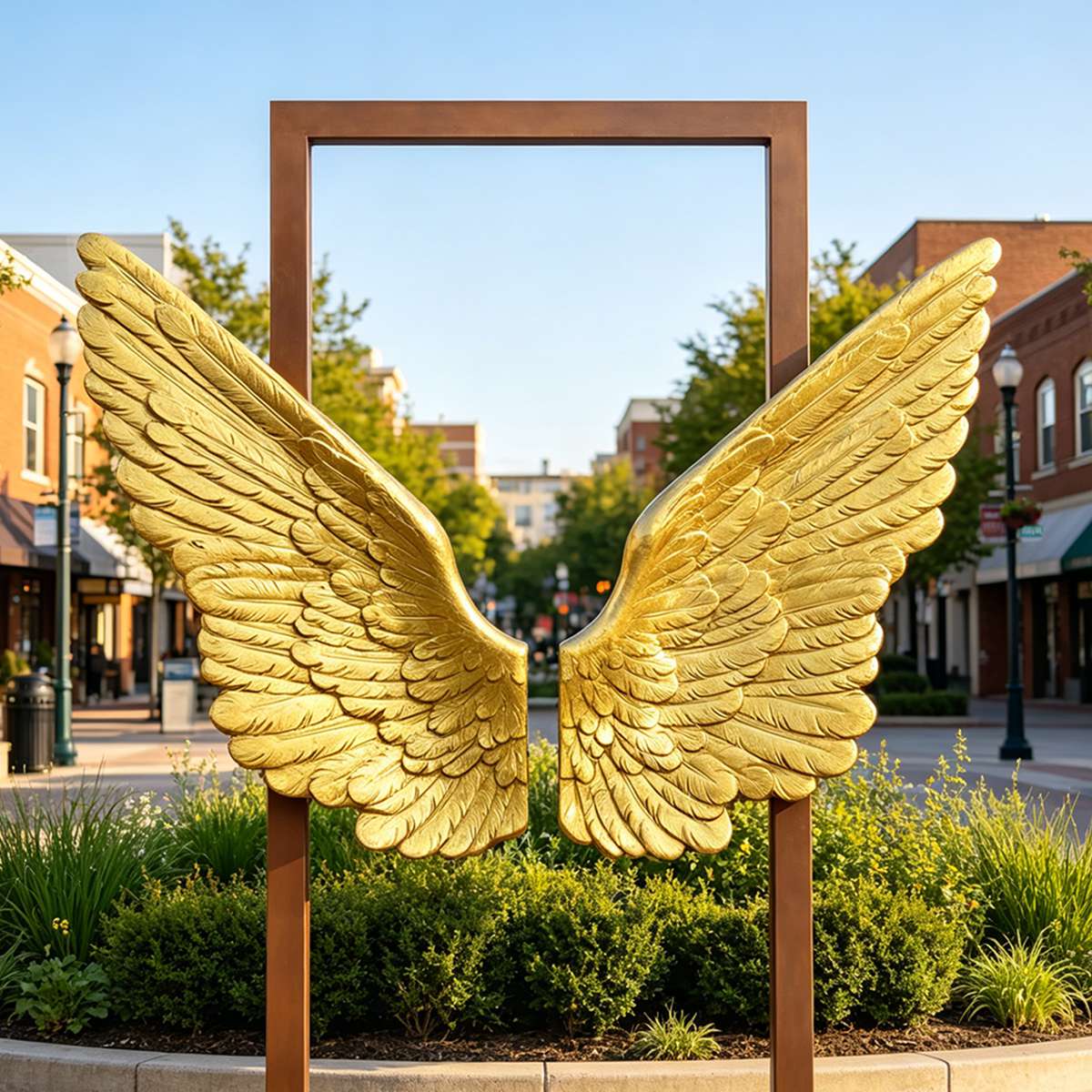 Large Outdoor Bronze Wing Sculpture