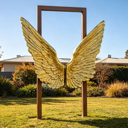 Large Outdoor Bronze Wing Sculpture