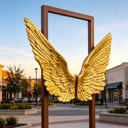 Large Outdoor Bronze Wing Sculpture