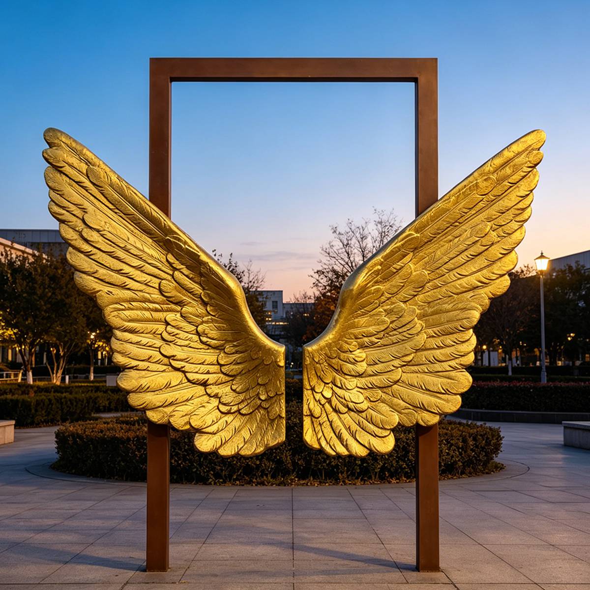 Large Outdoor Bronze Wing Sculpture